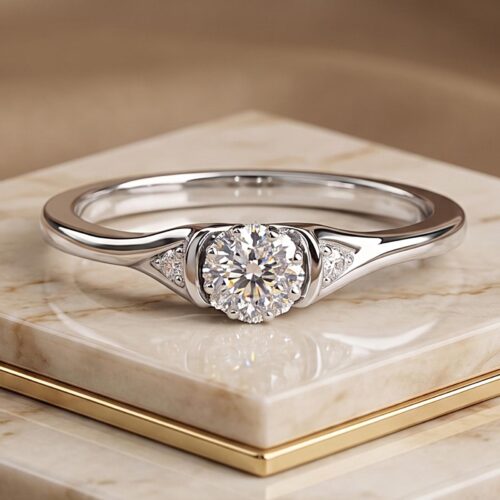 18K White Gold Diamond Ring with Natural Diamonds | A Symbol of Elegance & Brilliance