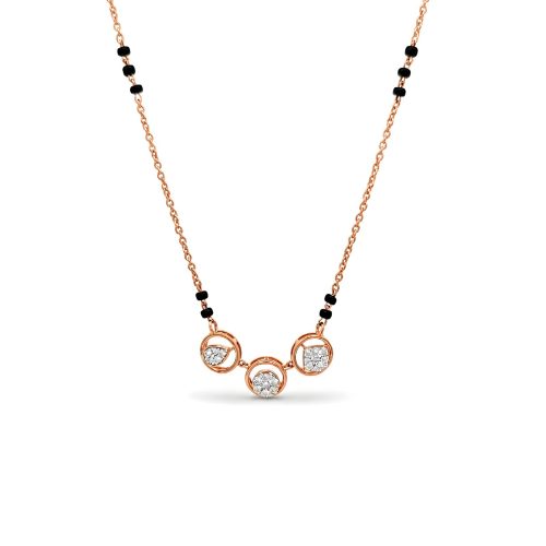 Elegant 14K Gold Natural Diamond Mangalsutra A Timeless Symbol of Love and Tradition, Exclusively Available at Bafleh Jewellery
