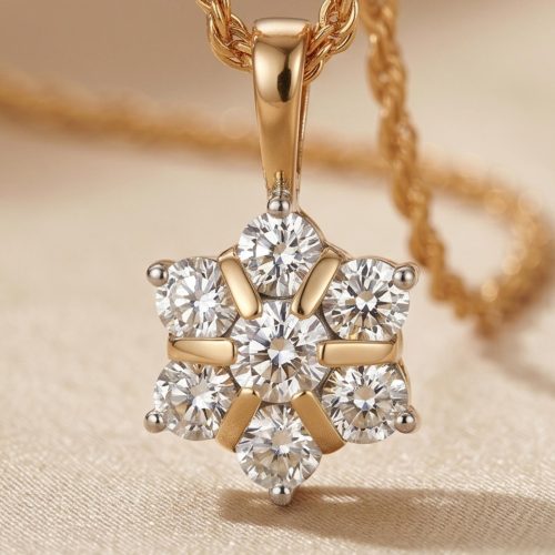 Timeless 14K Gold Natural Diamond Pendant Collection at Bafleh Jewellery