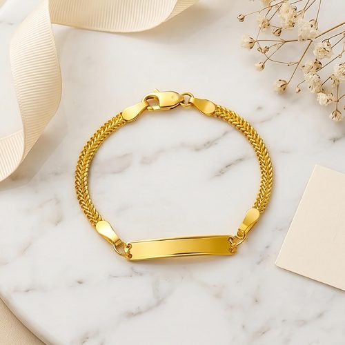 Timeless Gifts for Little Ones Discover Our Engravable 21K Link Chain Bracelet Collection