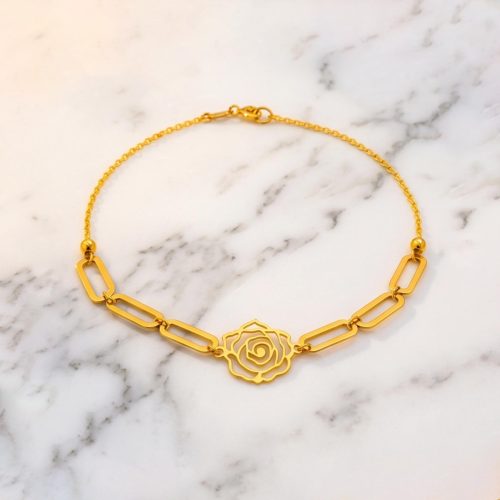 explore sleek 21K gold bracelets that offer the perfect balance of rich gold purity and lightweight comfort.