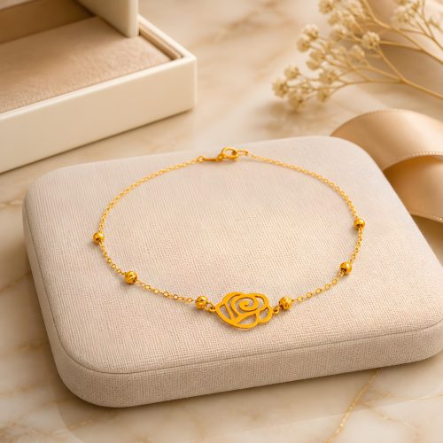 Upgrade your everyday style with Sleek Lightweight 21K Gold Bracelets and Modern Charms by Bafleh Jewellery.