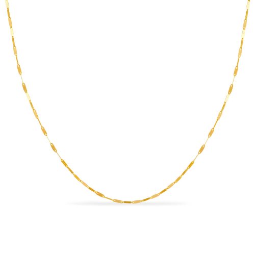 18K Yellow Gold Delicate Bar Link Chain Necklace