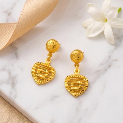 Bafleh Jewellery 22K Gold Earrings  Crafted for Pure Elegance