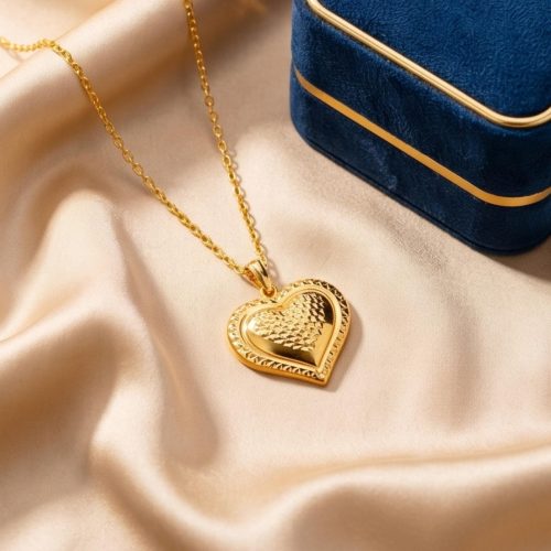 18K Gold Heart Shape Necklace  Timeless Elegance by Bafleh Jewellery
