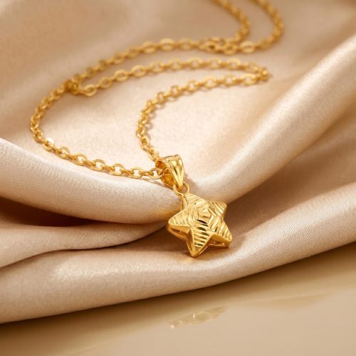 Elegant Star Shape Necklace in 18K Gold | Bafleh Jewellery Collection