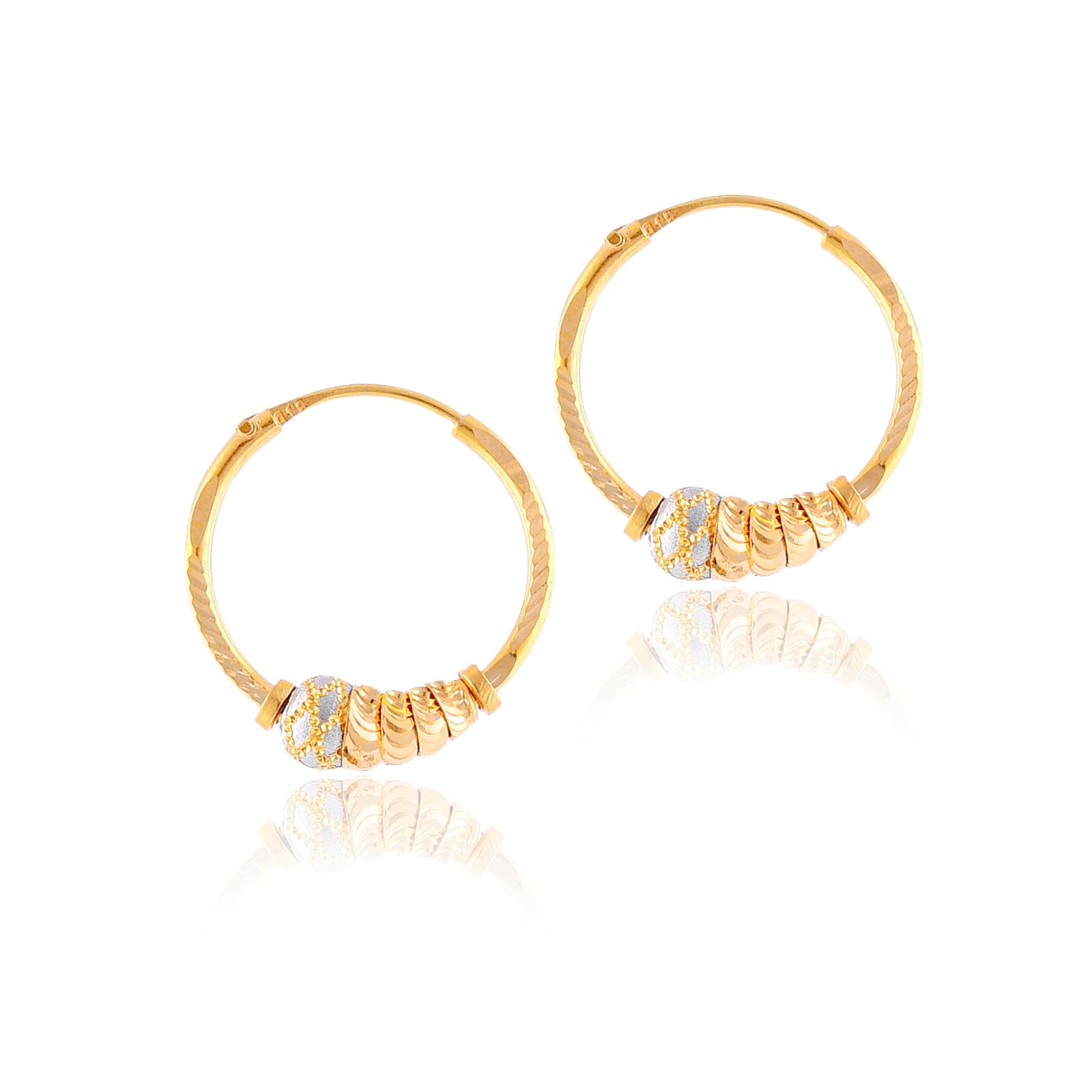 Memoir Gold plated brass, simple sober light weight daily use Carved design  Hoop bali earrings Women Fashion : Amazon.in: Fashion