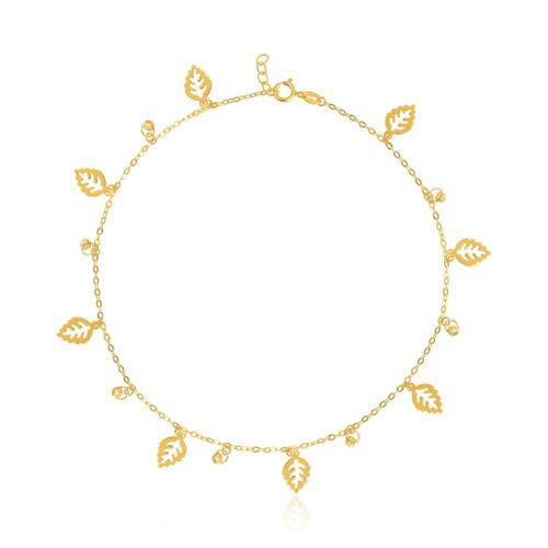 Step into Elegance with 21K Gold Leaf Anklets Only at Bafleh Jewellery