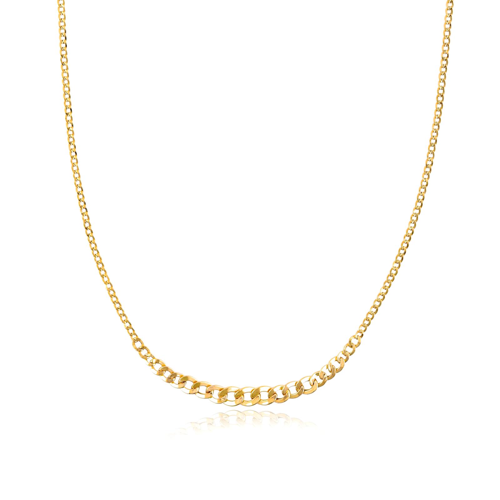 18K Gold Herringbone Chain Necklace - Bafleh Jewellery