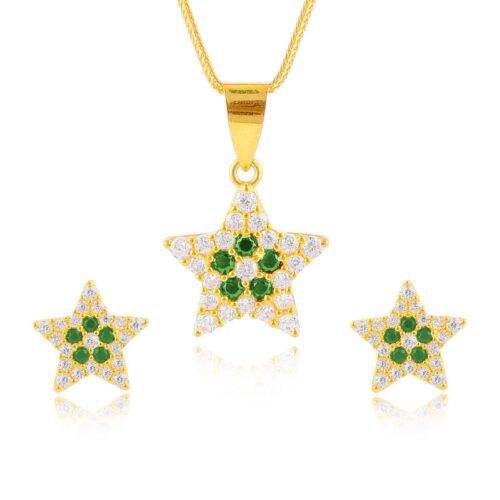 Celestial Charm: Star-Shaped Pendant Set in Pure 22kt Gold