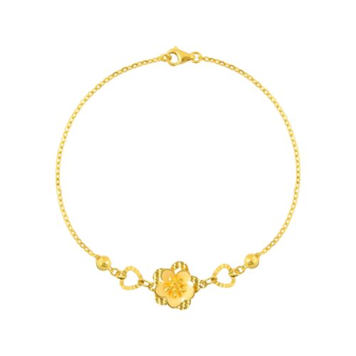 Blossom in Gold 22KT Flower Bracelet by Bafleh Jewellery