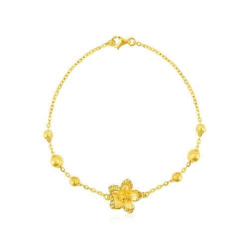 Nature-Inspired Grace Floral 22kt Yellow Gold Bracelet