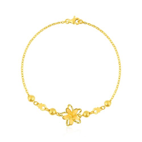 Timeless Flower Design in 22kt Yellow Gold by Bafleh Jewellery