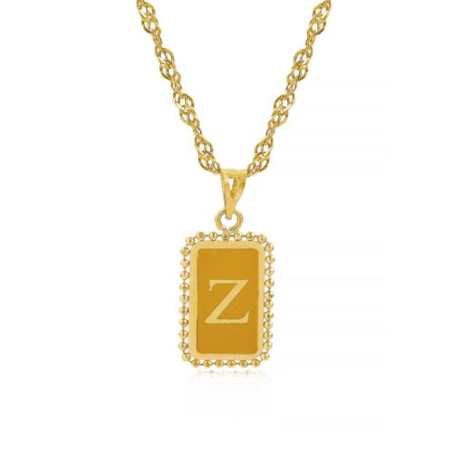 18K Gold 'Z' Pendant Necklace