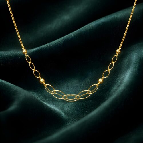 Elegant 21K Yellow Gold Lightweight Necklace Collection Available Exclusively at Bafleh Jewellery
