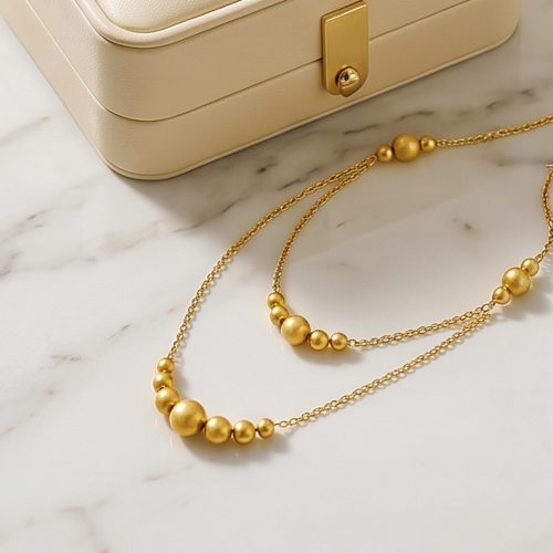Exclusive Designer 22K Yellow Gold Lightweight Necklace Range at Bafleh Jewellery