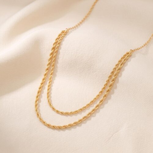 Pure Brilliance in 21K Yellow Gold: A Lightweight Necklace Crafted for Everyday Luxury