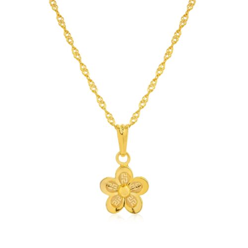 Embrace the Elegance of Nature with This Radiant 21K Gold Flower Necklace