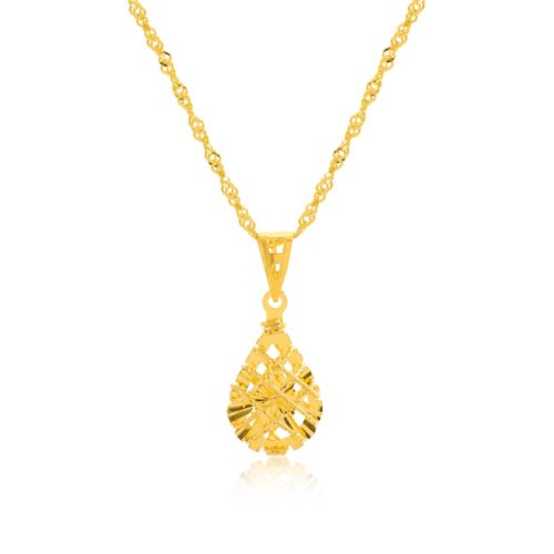 Embrace the Elegance of Nature with This Radiant 21K Gold Flower Necklace