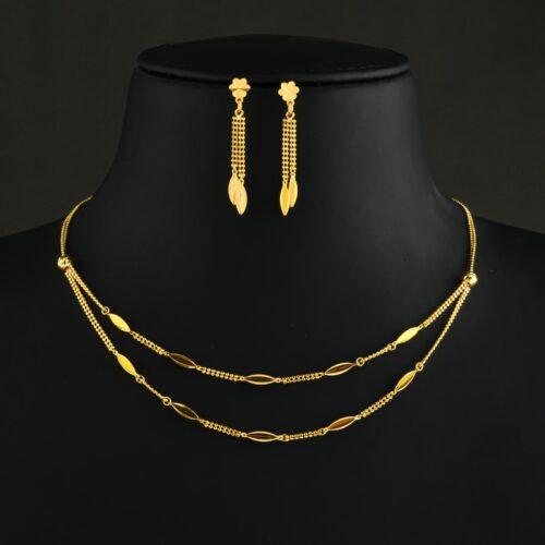 The Essence of Pure Gold in a Featherlight Form ? Bafleh Jewellery?s 22kt Necklace Set is Your New Favorite Heirloom