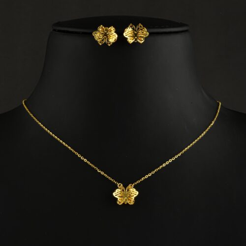 Tradition in a Modern Touch ? Lightweight 22kt Gold Necklace Set by Bafleh Jewellery for Everyday Luxury