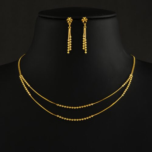 Crafted to Shine, Designed to Feel Weightless ? Discover Bafleh Jewellery?s Lightweight 22kt Gold Necklace Set