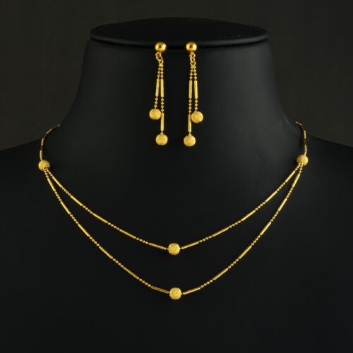 Elevate Your Everyday Look with a Lightweight 22kt Gold Necklace Set from Bafleh ? Fine Craftsmanship You Can Feel