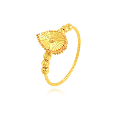 Serene Swirl Elegant 21K Ring with Twisted Gold Design