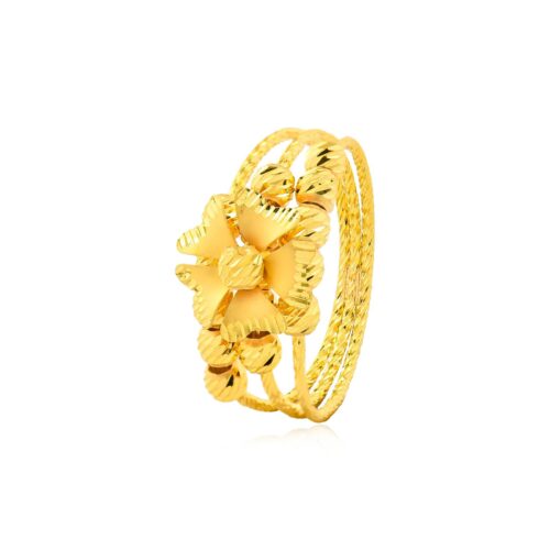 Radiant in Yellow Gold 22kt Flower Ball Ring