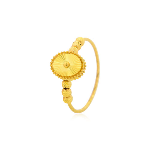 Regal Twist Sculpted 21K Gold Ring with Elegant Curves