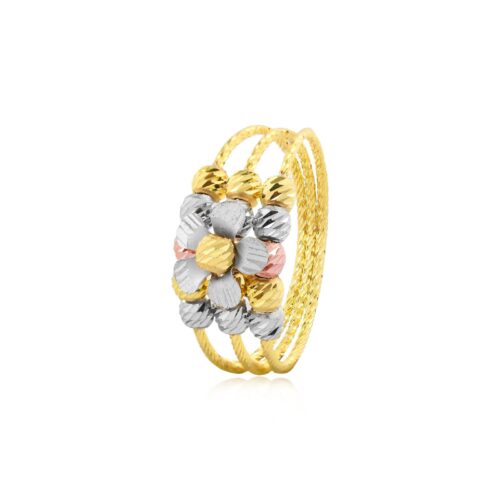 Golden Flowers to Say ?I Love You? 22kt Ball Ring