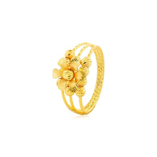 Gift a Bloom That Lasts Forever Yellow Gold Flower Ball Ring in 22kt