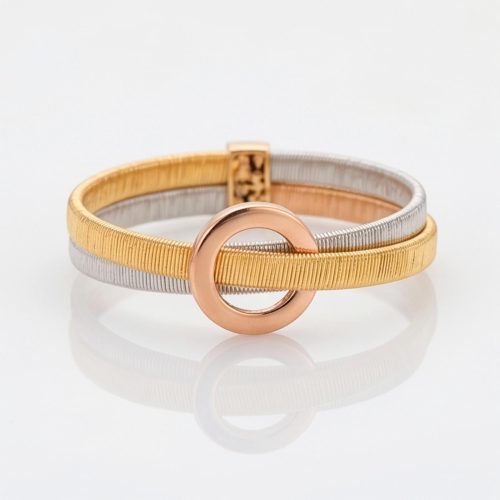 Timeless Beauty in Three Tone 18K Spring Rings at Bafleh Jewellery