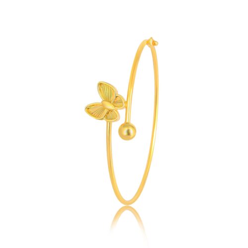 Where Timeless Beauty Meets Modern Simplicity – Lightweight 18K Gold Bangle Available Only at Bafleh Jewellery