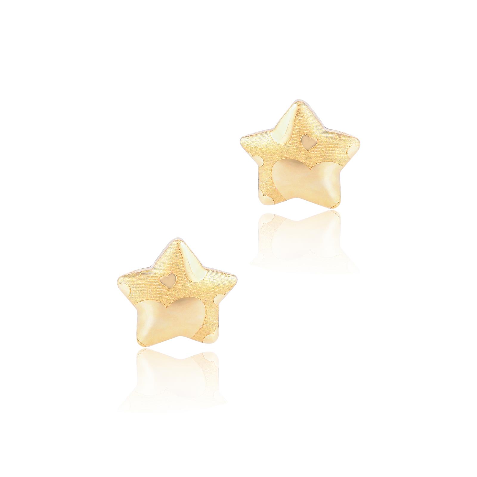 14k Gold Star Stud Earrings with Birthstone | Jewelry by Johan - 14k White  Gold / Citrine - Jewelry by Johan