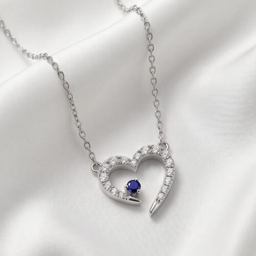 Celebrate Love with an 18K White Gold Heart Diamond Necklace