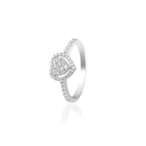 Exquisite White Gold Heart?Shape Diamond Rings at Bafleh Jewellery