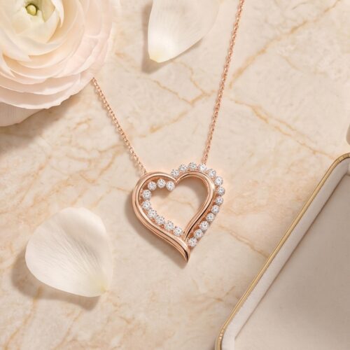 White Gold Natural Diamond Necklace ? Certified Elegance Only at Bafleh Jewellery