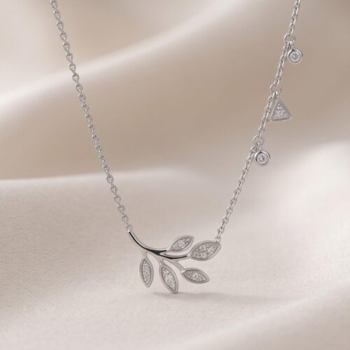 A Timeless White Gold Diamond Necklace by Bafleh Jewellery