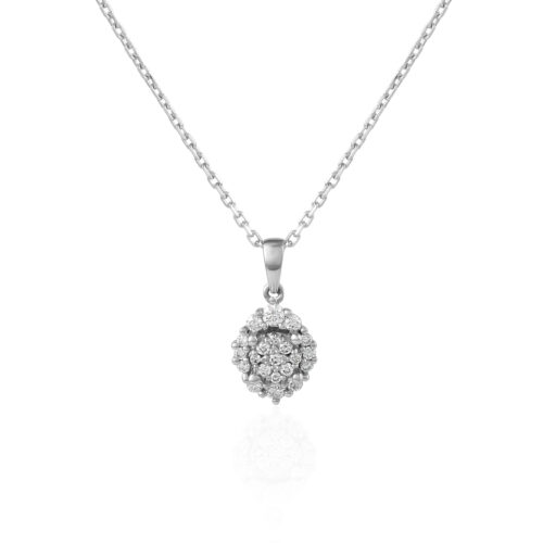 Stunning White Gold Necklace Adorned with Premium Diamonds Bafleh Jewellery Collection