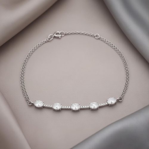 Bafleh Jewellery 18K White Gold Natural Diamond Bracelet