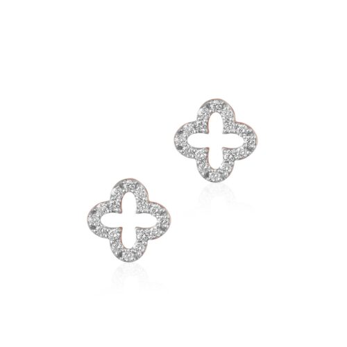 Glamour Meets Authenticity: 18K Rose Gold Diamond Earrings with IDT Certificate by Bafleh Jewellery