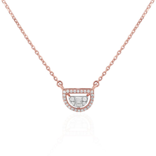 Elevate Your Elegance with This Exquisite Rose Gold Diamond Necklace by Bafleh Jewellery A Perfect Blend of Luxury and Romance