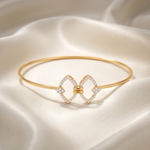 Luxury 18K Gold Diamond Bangle Available at Bafleh Jewellery