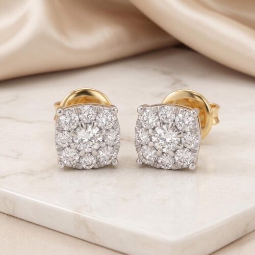 The Luminary Cluster: Bafleh Diamond Stud Earrings in 18K Gold