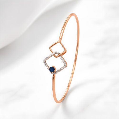 Designer Diamond Bangle Crafted in 18K Rose Gold