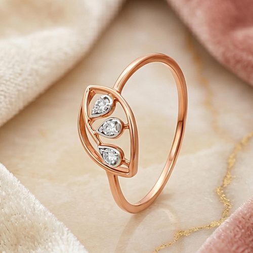 18K Rose Gold Natural Brilliant Diamond Ring with IDT Certificate ? Bafleh Jewellery