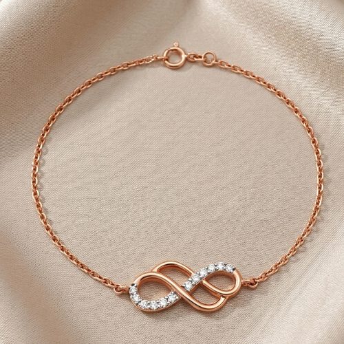 Modern 18K Rose Gold Natural Diamond Bracelet  Lightweight Daily Wear Design by Bafleh Jewellery