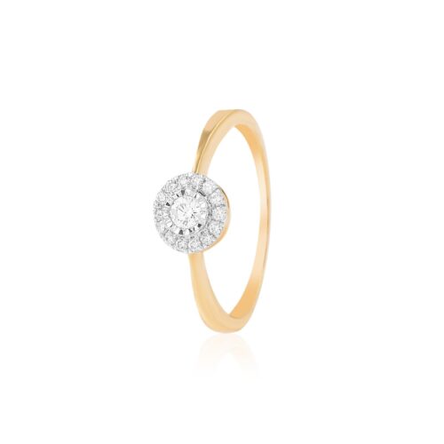 Your Perfect Engagement Begins Here ? IDT Certified Yellow Gold Diamond Ring at Bafleh