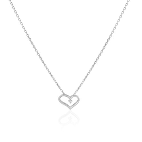 Celebrate Love and Luxury with Bafleh Jewellery?s Premium White Gold Heart-Shaped Diamond Necklace